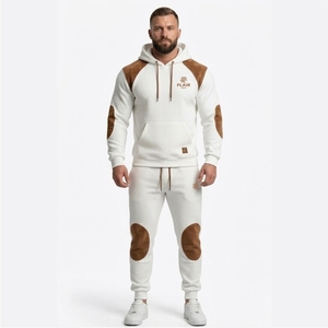 Chándal de punto gofrado texturizado premium para hombre con detalles de gamuza - Product Image 2