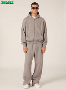 Sweat à capuche zippé intégral à manches doublement rayées bicolores pour homme, vêtement d'extérieur en polaire pour l'entraînement - Product Image 3