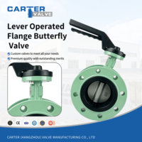 Vanne papillon à bride à commande par levier Carter en acier inoxydable CF8, manuelle, joint souple NBR PTFE, pour eaux usées et air, classe 150 ANSI, certifiée CE