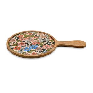 Planche de service durable en bois de manguier avec impression émaillée, plateau à fromage, plateau à poignée en bois fait main, HANDICRAFTS ZONE, pour la maison, le camping et les outils à pizza - Product Image 1