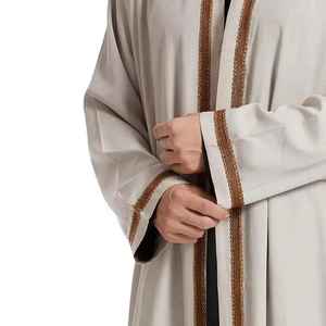 Túnica Árabe para Hombre, Estilo Oriente Medio, Jubba con Cuentas, Ropa Islámica Informal, Poliéster Transpirable y Ligero, Venta al Por Mayor Directa de Fábrica - Product Image 2