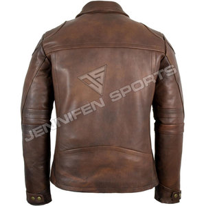 Custom Men's Vintage <b>Brown</b> Distressed Cowhide Bomber <b>Jacket</b> Heavy Cowhide <b>Leather</b> Bomber <b>Jacket</b> for Streetwear Motorcycle <b>Jacket</b> - Product Image 4
