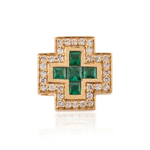 NOVA 18K Solid Gold Emerald & Diamond Pendant with IGI Certified Oval Cut Daily Wear - Product Image 2