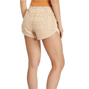 Soft Cotton Striped Women Shorts With Pockets Loose Fit Drawstring Waist Vacation Beach Wear Bermuda <b>Lounge</b> Wholesale Custom 202 - Product Image 5