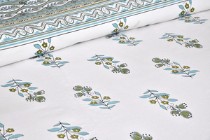 Parure de draps ajustés Queen Size imprimés floraux 200TC en coton biologique écologique avec taies d'oreiller 100% coton pour chambre à coucher - Product Image 3