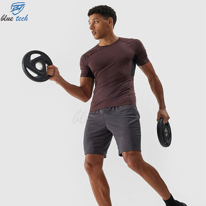 Conjunto Deportivo para Hombre, Talla Grande, Dos Piezas, Camiseta de Manga Corta y Pantalones Cortos para Correr, Entrenamiento en Gimnasio, Secado Rápido, Transpirable, OEM - Product Image 1