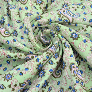 100% Soft and pure Cotton Floral Print Fabric for Clothing-Indian Robe for Dresses Curtains Sleepwear Toys Lightweight - Product Image 1