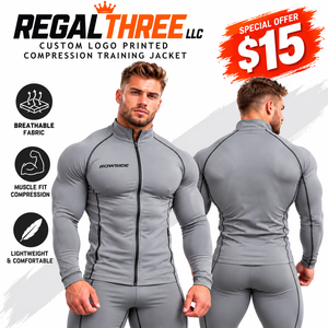 Veste de compression de yoga pour homme avec logo imprimé, vêtements de sport, coupe ajustée, veste de musculation, coupe musclée, veste de yoga légère pour l'entraînement - Product Image 1