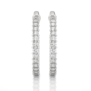 Pendientes de Aro con Diamantes Naturales de 1.84 Quilates, Claridad VS1, Color HI, Oro de 14K, Corte Brillante, Estilo Étnico, Certificados, para Mujer - Product Image 3