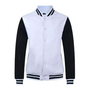Global Industry <b>Men's</b> <b>Purple</b> White Varsity Jacket Preppy Style Regular Fit Turn-down Collar Single Breasted Wool/Viscose Shell - Product Image 2