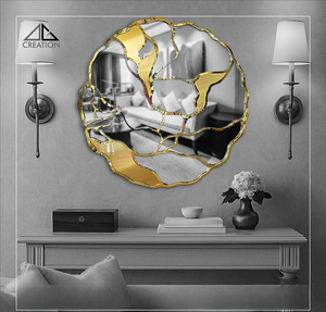 Durable Stainless Steel PVD Coated Frame Art Decor Wedding Bathroom Vanity <b>Mirror</b> Clear Reflection for Modern Interior Design - Product Image 2