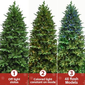 Albero di Natale Preilluminato da 2,1 m con Telecomando, 340 Luci LED Multicolore, 48 Modalità di Colore, Decorazione Artificiale per le Feste - Product Image 2