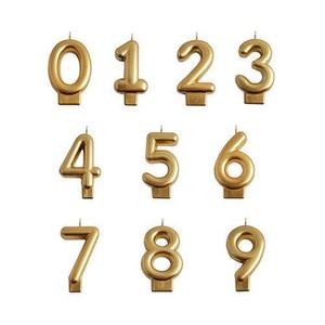 Chiffres en métal or et ivoire 0-9 à prix de gros, pour décorer les gâteaux d'anniversaire et les gâteaux de mariage - Product Image 1