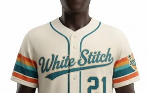 Maillot de baseball blanc à manches courtes pour homme, imprimé numérique, respirant, séchage rapide, coupe classique, numéro 21, logo frontal, été - Product Image 2