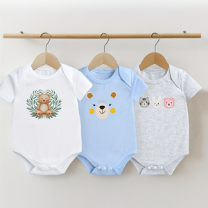 Ropa para Bebés y Niños Pequeños, Mono de Bambú y Algodón Orgánico con Estampado, Cierre de Botones a Presión, Ropa para Niños al por Mayor - Product Image 1
