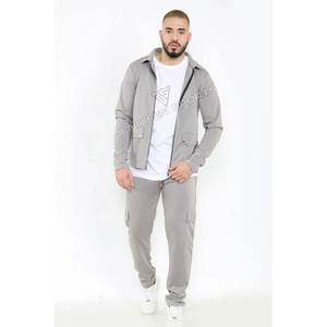 Survêtement d'hiver de luxe pour homme en polyester/coton respirant avec logo personnalisé, coupe-vent et pantalon de jogging - Service OEM - Product Image 2