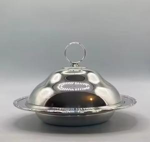 Recipiente de metal para mantequilla con tapa para la mesa de desayuno o encimera de la cocina. - Product Image 2