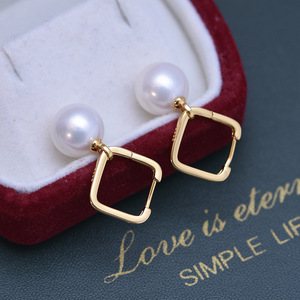 Boucles d'oreilles pendantes fines en argent S925 avec fermoir, minimalistes, en eau douce, 10-11 mm, blanches, à forte luminosité, pour femme - Product Image 3