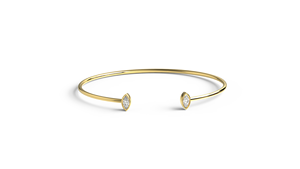 18K Gold Open Cuff <b>Bangle</b> <b>Bracelet</b> Marquise Cut Diamond <b>Bracelet</b> Minimalist Jewelry Stacking <b>Bracelet</b> Fine Jewelry Everyday Wear - Product Image 1