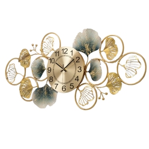 Handmade Metal Leaf Decorative Wall <b>Clock</b> Silent Movement Large Luxury Wall Art for Modern Home Decor - Product Image 2