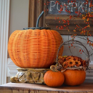 Cesta de Calabaza de Mimbre Ecológica con Forma de Calabaza para Decoración de Halloween, Cesta de Almacenamiento para Niños - Product Image 6