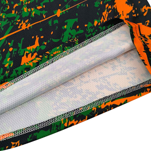Shorts de sport pour homme, noir, orange, vert, imprimé, taille élastique, séchage rapide, respirant, avec logo et poches sur le devant - Product Image 3