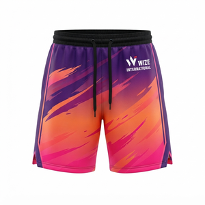 Shorts de basketball sportifs pour hommes WIZE INTERNATIONAL, impression par sublimation, séchage rapide, cordon de serrage, taille mi-haute - Product Image 1