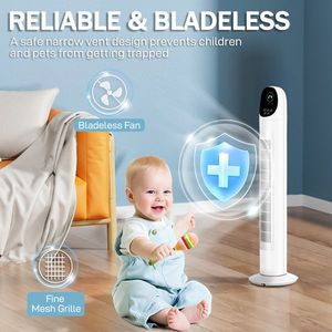 TF 36BR 34-Inch Tower Fan with Oscillating Blades 3 Modes & 3 Speeds 9H Timer Quiet Bladeless Stand for Bedroom or Indoor Use - Product Image 6