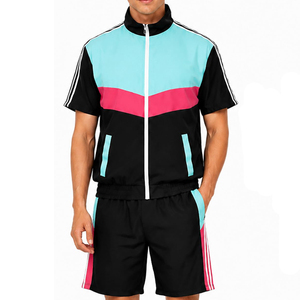 Custom Brand Logo <b>Men</b> Windbreaker <b>Jacket</b> And Shorts Set New Design <b>Summer</b> Nylon Windbreaker Shorts Set In Solid Color - Product Image 1