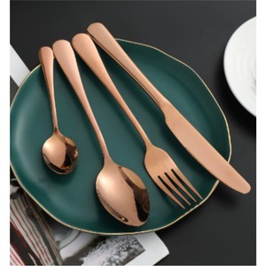 Juego de Cubiertos de Lujo en Oro Rosa, Juego de Cubiertos de Acero Inoxidable 410 de Primera Calidad, Aptos para Lavavajillas, Acabado Pulido Espejo, Vajilla para Restaurante - Product Image 4