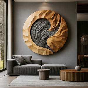 Sculpture murale en bois artisanale avec un design unique pour l'entrée de la maison moderne, l'intérieur et la décoration murale - Product Image 2