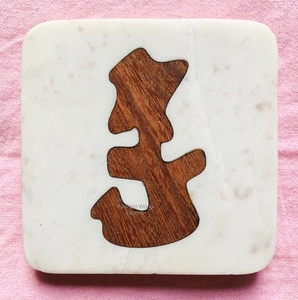 Resin and Marble Inlay <b>Coaster</b> Set Absorbent Stone <b>Drink</b> <b>Coasters</b> for Hot and Cold Beverages with Elegant Design - Product Image 1