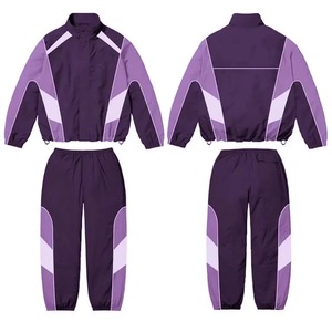 Conjunto Deportivo para Hombre con Paneles Geométricos, Chaqueta Atlética con Cuello Alto y Pantalones Jogger, Ropa Deportiva Ligera para Entrenamiento, Precio al por Mayor - Product Image 3