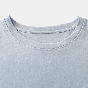 Camiseta Vintage Azul Claro para Hombre, con Bolsillo, Casual, Manga Corta, 100% Algodón, Tejido de Punto, Secado Rápido, Transpirable, para Verano - Product Image 4