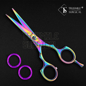 Tijeras de corte de pelo de acero inoxidable de alta calidad al por mayor tijeras de peluquero multicolores Punta de hoja afilada estilismo esencial - Product Image 3