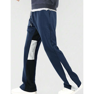 Pantalon de jogging décontracté pour homme, coupe droite, couleur unie, style empilé, avec logo, coupe évasée, style bootcut - Product Image 3