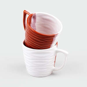 Vibrant Wavy Textured Ceramic <b>Tea</b> <b>Cup</b> <b>Set</b> of 2 - Product Image 4
