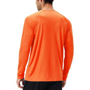 T-shirt de natation athlétique élégant pour homme à manches longues, vert sarcelle vif, protection solaire UPF 50+, séchage rapide, léger, vente en gros - Product Image 3