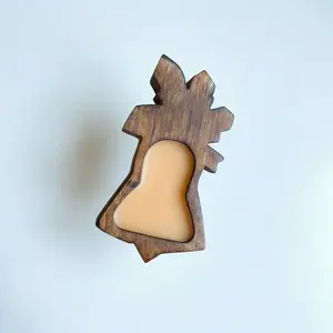 Porte-bougie classique en bois, récipient à cire de bougie, bougie artisanale en bois, décoration rustique pour bougie - Product Image 5