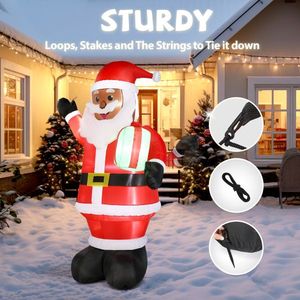 Babbo Natale Gonfiabile Illuminato in PVC da 2,1 m con Regalo, Decorazioni da Giardino Nere - Product Image 3