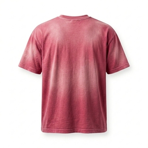 T-shirt en coton épais délavé style vintage avec logo frontal, fabrication sur mesure OEM - Product Image 2