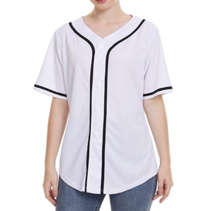Women's Black <b>Baseball</b> Jersey Shirt Button Down Blank Softball Jersey's Short Sleeve Hip Hop Active Sportswear Women Shirts Tops - Product Image 4