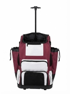 Rolling <b>Wheeled</b> 600D Nylon Baseball Equipment <b>Bag</b> with Spacious Catcher Bat Storage for Softball Training Outdoor Use - Product Image 2