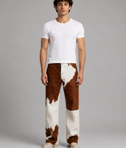 Pantalon de motard en cuir de vache véritable noir, vêtements de moto haut de gamme, vente en gros de pantalons pour hommes - Product Image 5