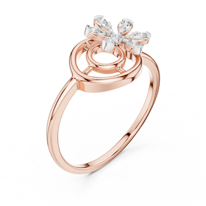 Ensemble de bagues en diamant de culture ETERNAL BLOSSOM SWIRAL en or rose 18 carats plaqué rhodium, certifié vintage, pour fiançailles, mariage et occasions spéciales - Product Image 3