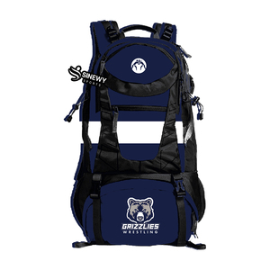Mochila Deportiva SINEWY Roja y Negra de Pana para Lucha Libre, con Logotipo de la Asociación de Lucha Libre de Nueva Jersey y Parche de la Bandera Americana, Unisex, de Poliéster para Exteriores - Product Image 2