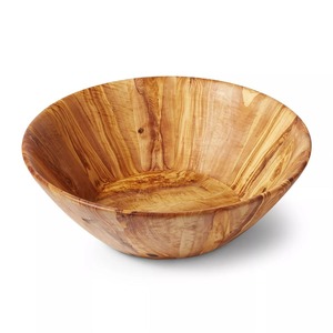 High Quality Wooden Serving Bowl For Salad <b>Pasta</b> Snacks Fruit Storage Natural Sustainable Dining Table Decor - Product Image 1