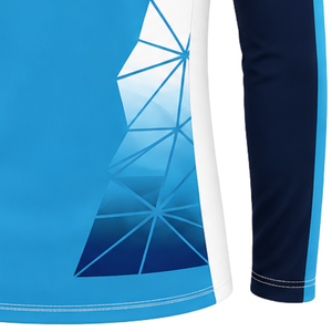 เสื้อแจ็คเก็ตซิปครึ่งตัวสีน้ำเงินกรมท่า สีฟ้าอ่อน แขนยาว สำหรับออกกำลังกาย เล่นกีฬา ชุดกีฬาแบบกำหนดเองสำหรับทีม วิ่งออกกำลังกาย เสื้อสำหรับออกกำลังกายประสิทธิภาพสูง - Product Image 6