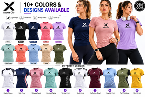 X Sports City Women's Slim Fit Short Sleeve Crew Neck <b>T</b>-<b>Shirt</b> Quick Dry Solid Color Athletic Tee Raglan Sleeve Knitted Polyester - Product Image 6