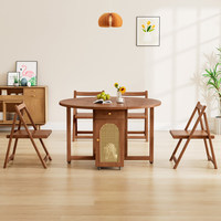 Klappbarer runder Tisch, klappbarer Esstisch aus gesintertem Stein, kleiner Esstisch aus Holz, beweglicher Esstisch im neuen chinesischen Stil